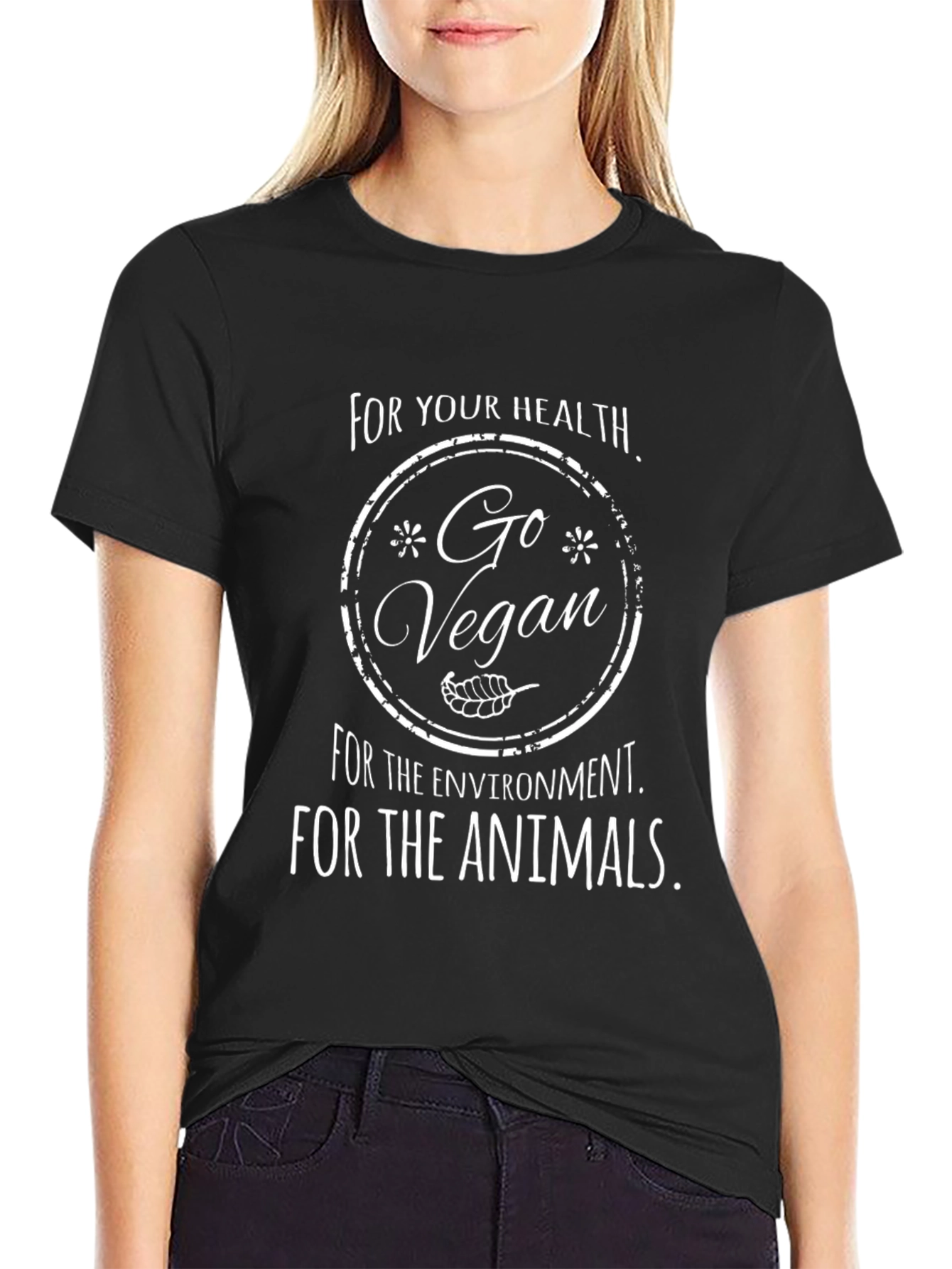 Go Vegan T-Shirt - Health Environment Animals