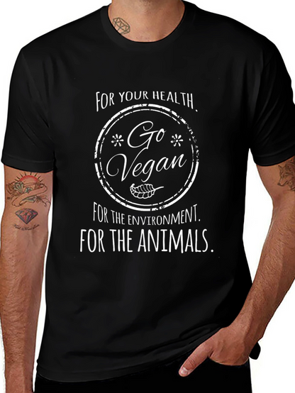 Go Vegan T-Shirt - Health Environment Animals