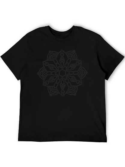 Mens Black Graphic Tee - Casual Comfort