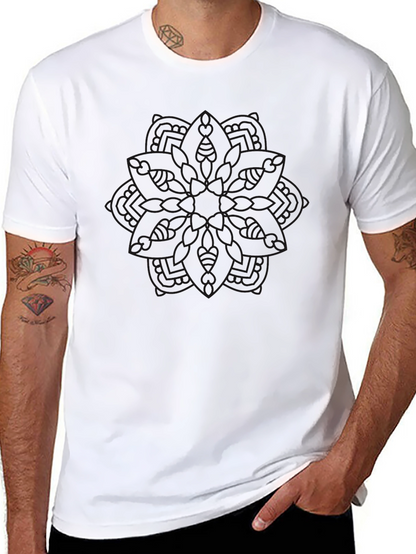 Mens Black Graphic Tee - Casual Comfort