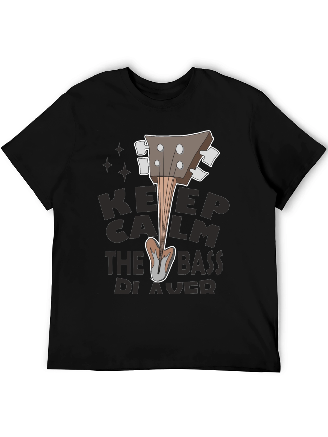 Keep Calm Bass Player Black T-Shirt