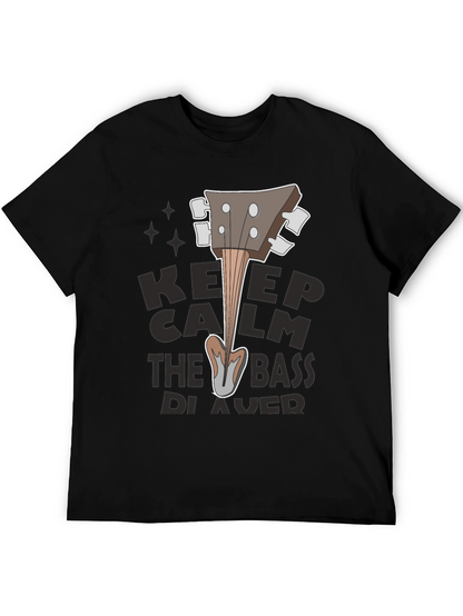 Keep Calm Bass Player Black T-Shirt