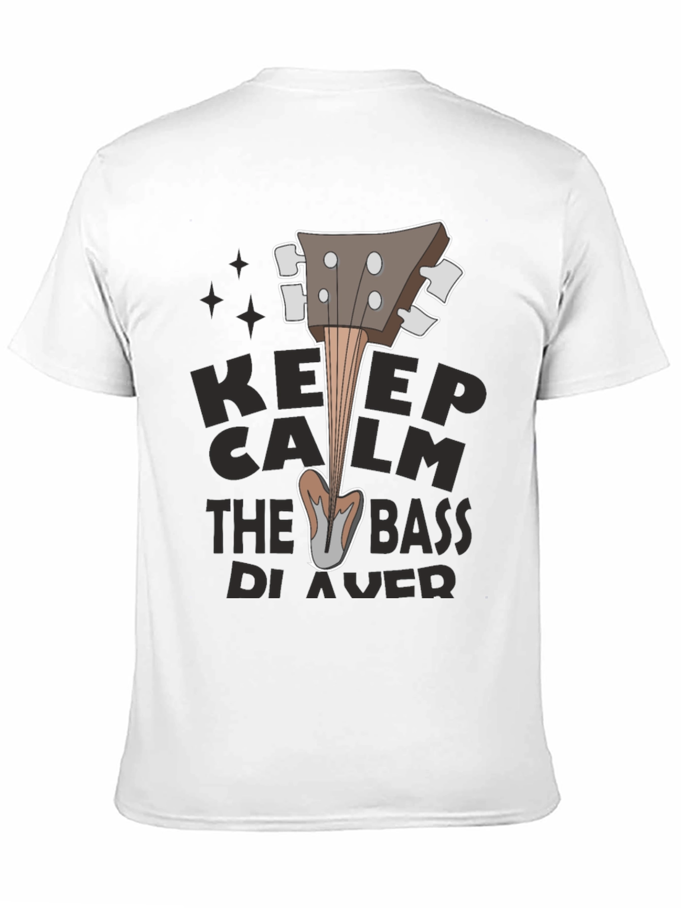 Keep Calm Bass Player Black T-Shirt