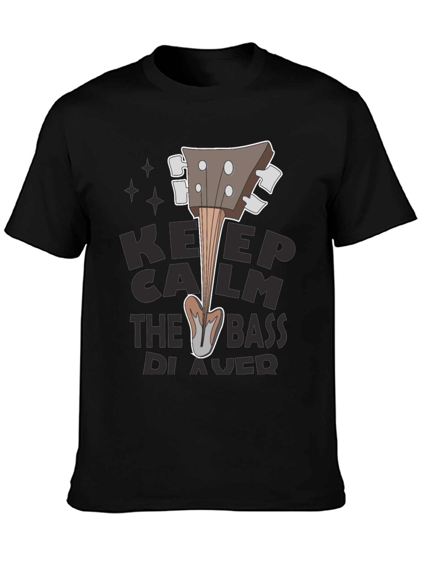 Keep Calm Bass Player Black T-Shirt