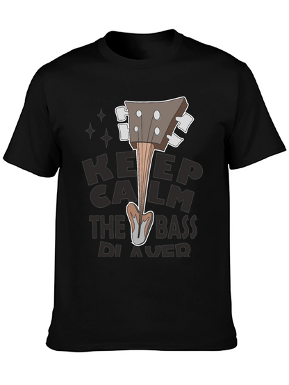 Keep Calm Bass Player Black T-Shirt