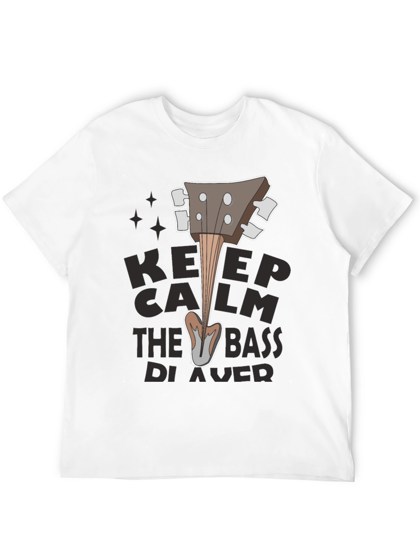 Keep Calm Bass Player Black T-Shirt