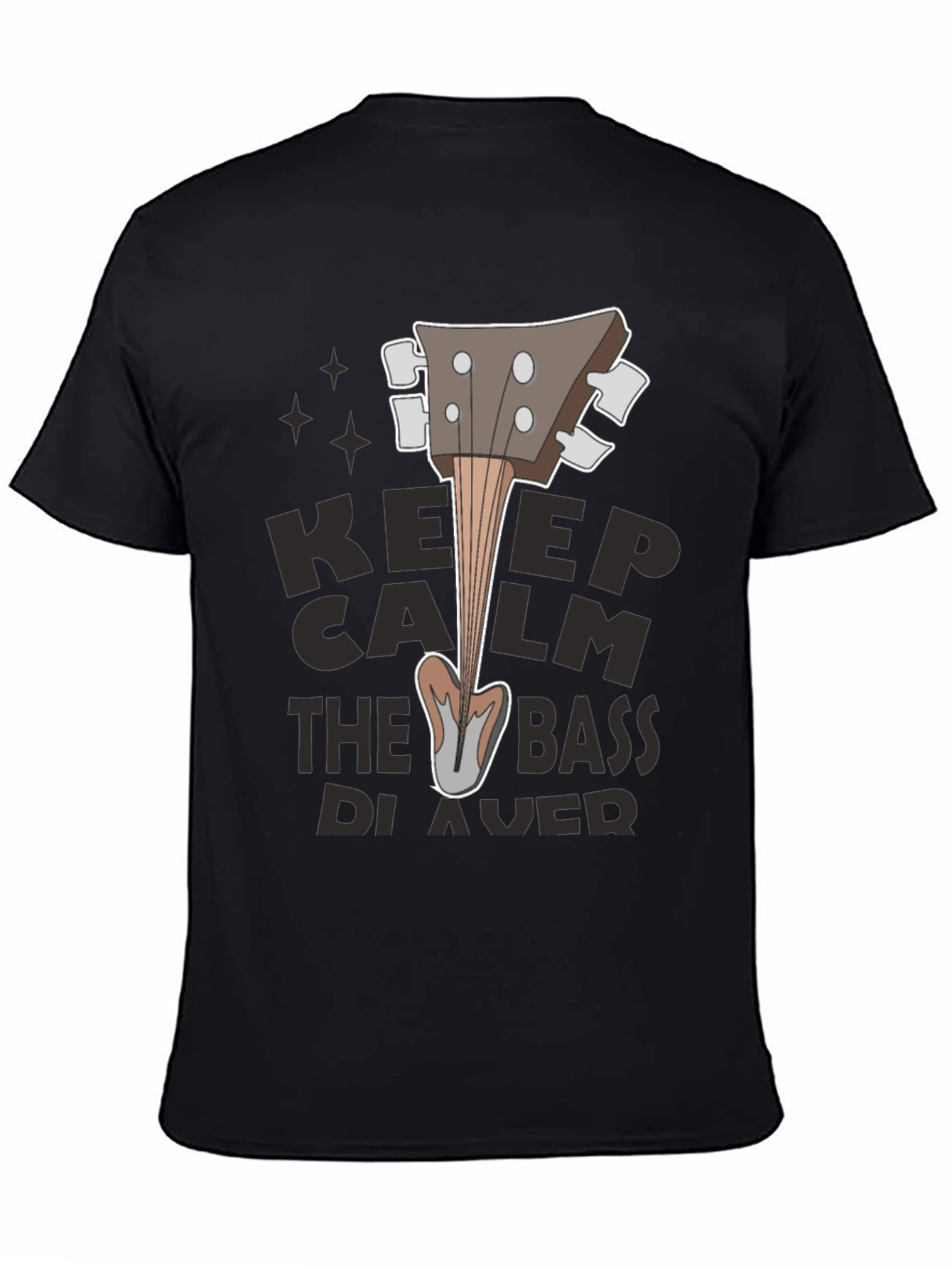 Keep Calm Bass Player Black T-Shirt