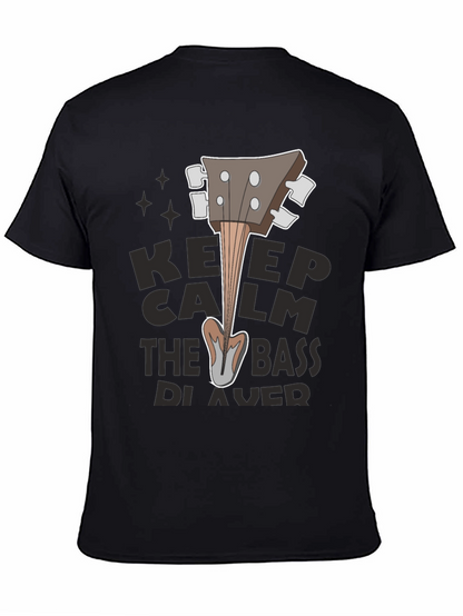 Keep Calm Bass Player Black T-Shirt