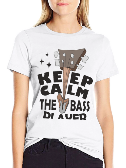 Keep Calm Bass Player Black T-Shirt