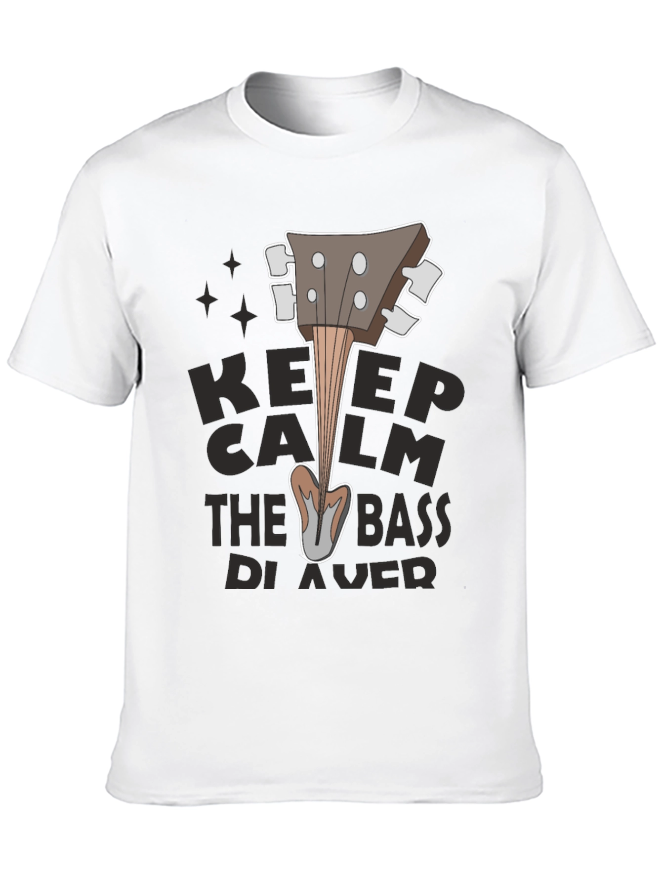 Keep Calm Bass Player Black T-Shirt
