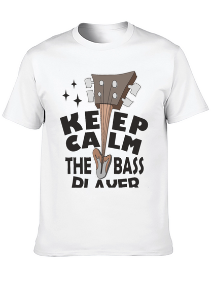 Keep Calm Bass Player Black T-Shirt
