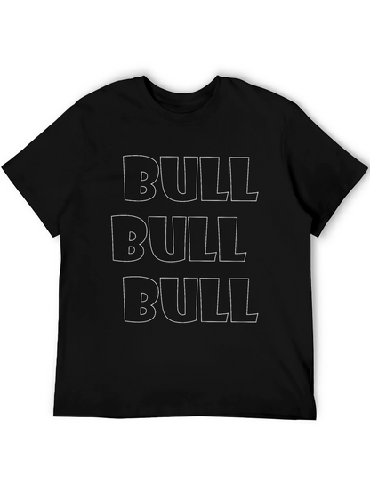 Bold BULL Graphic Tee - Black Crew Neck T-Shirt