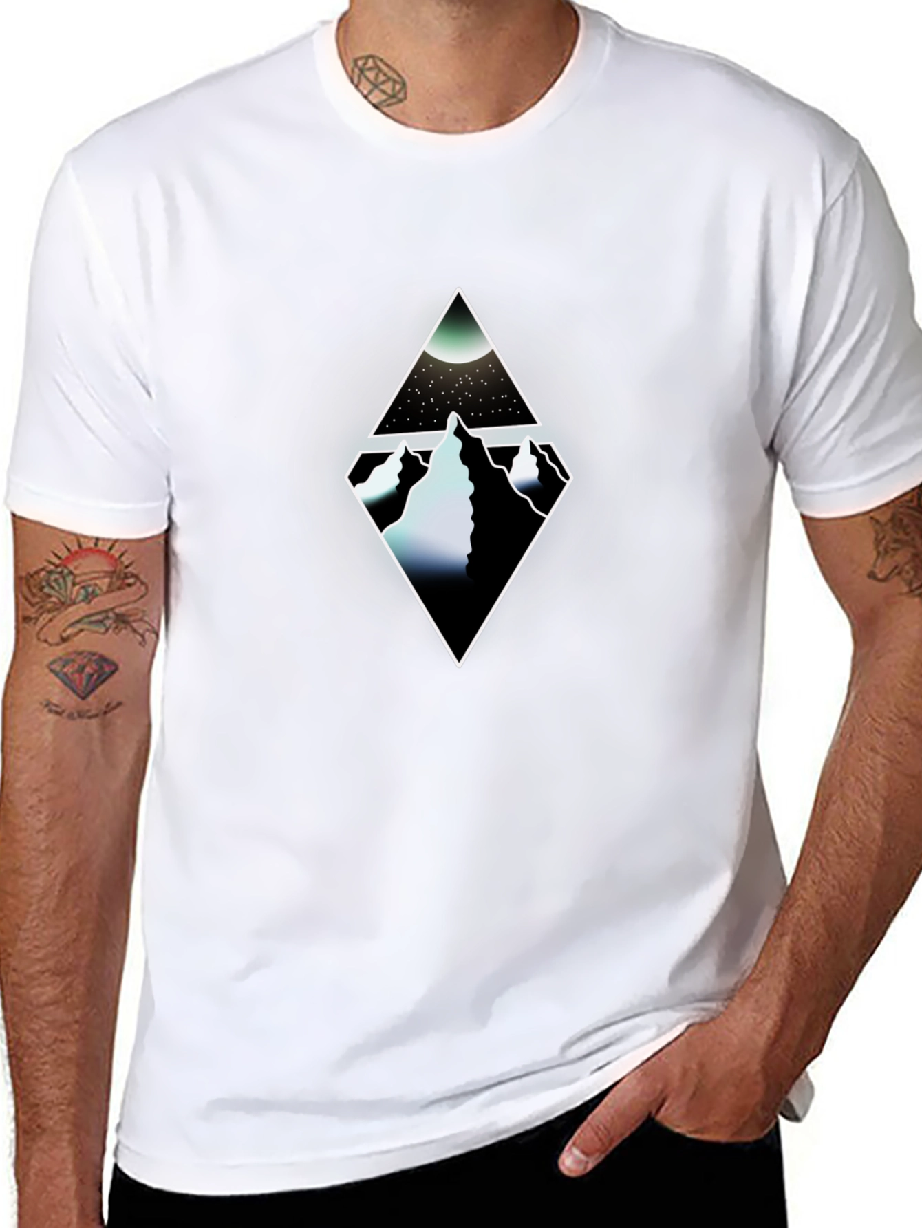 Diamond Mountain Graphic Tee - Mens Black T-Shirt