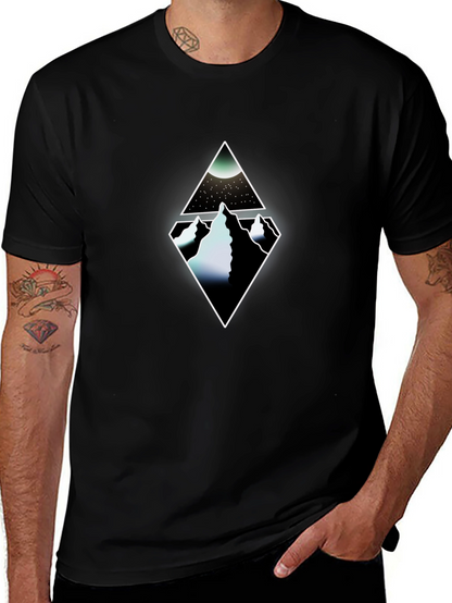 Diamond Mountain Graphic Tee - Mens Black T-Shirt