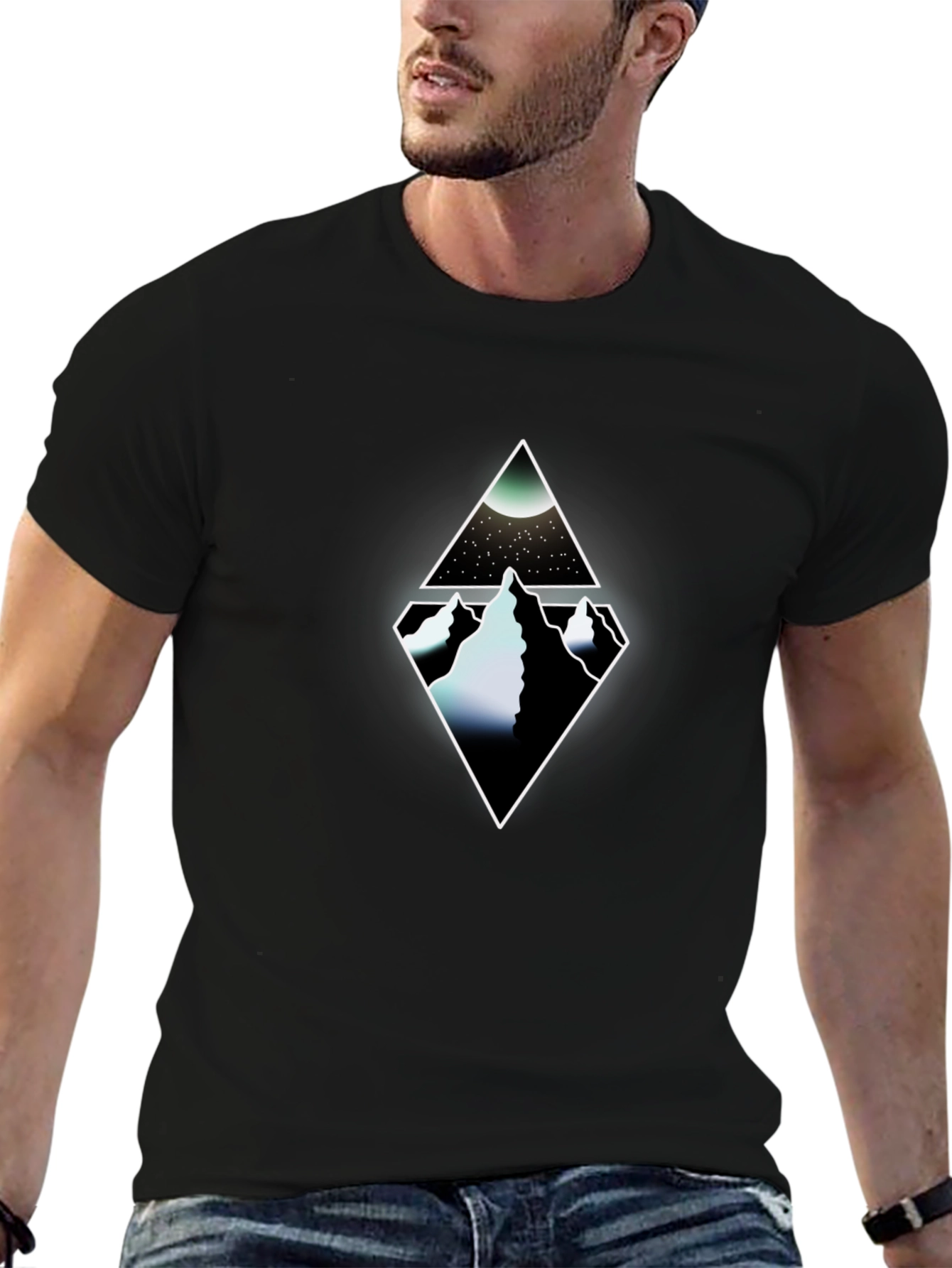 Diamond Mountain Graphic Tee - Mens Black T-Shirt