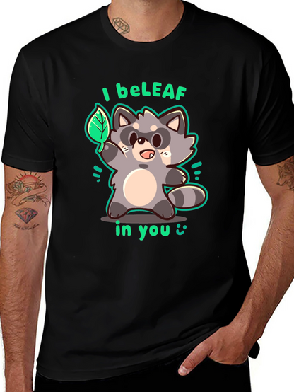 I beLEAF in You Raccoon Graphic T-Shirt