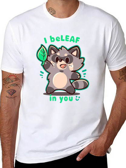 I beLEAF in You Raccoon Graphic T-Shirt