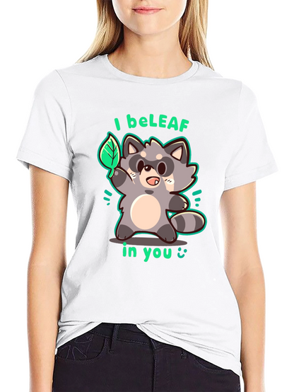 I beLEAF in You Raccoon Graphic T-Shirt