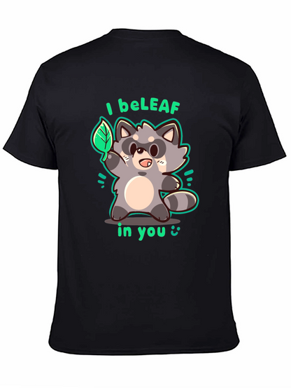 I beLEAF in You Raccoon Graphic T-Shirt