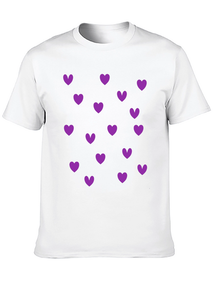 Heart Print Crew Neck T-Shirt
