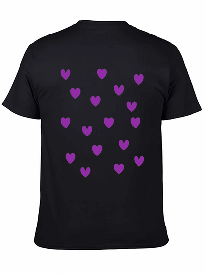 Heart Print Crew Neck T-Shirt