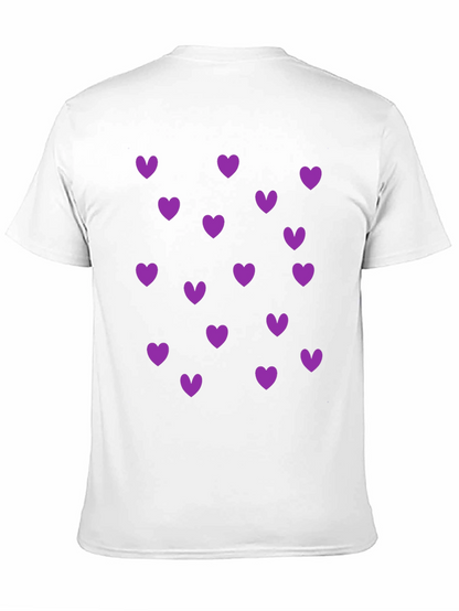 Heart Print Crew Neck T-Shirt