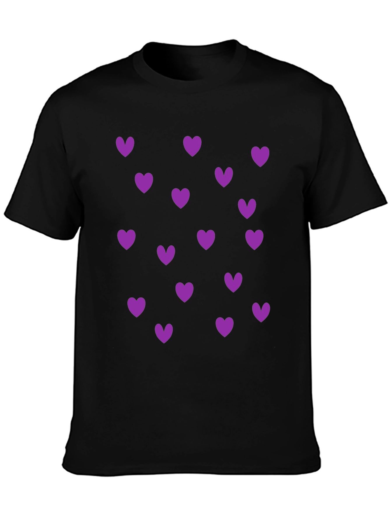 Heart Print Crew Neck T-Shirt