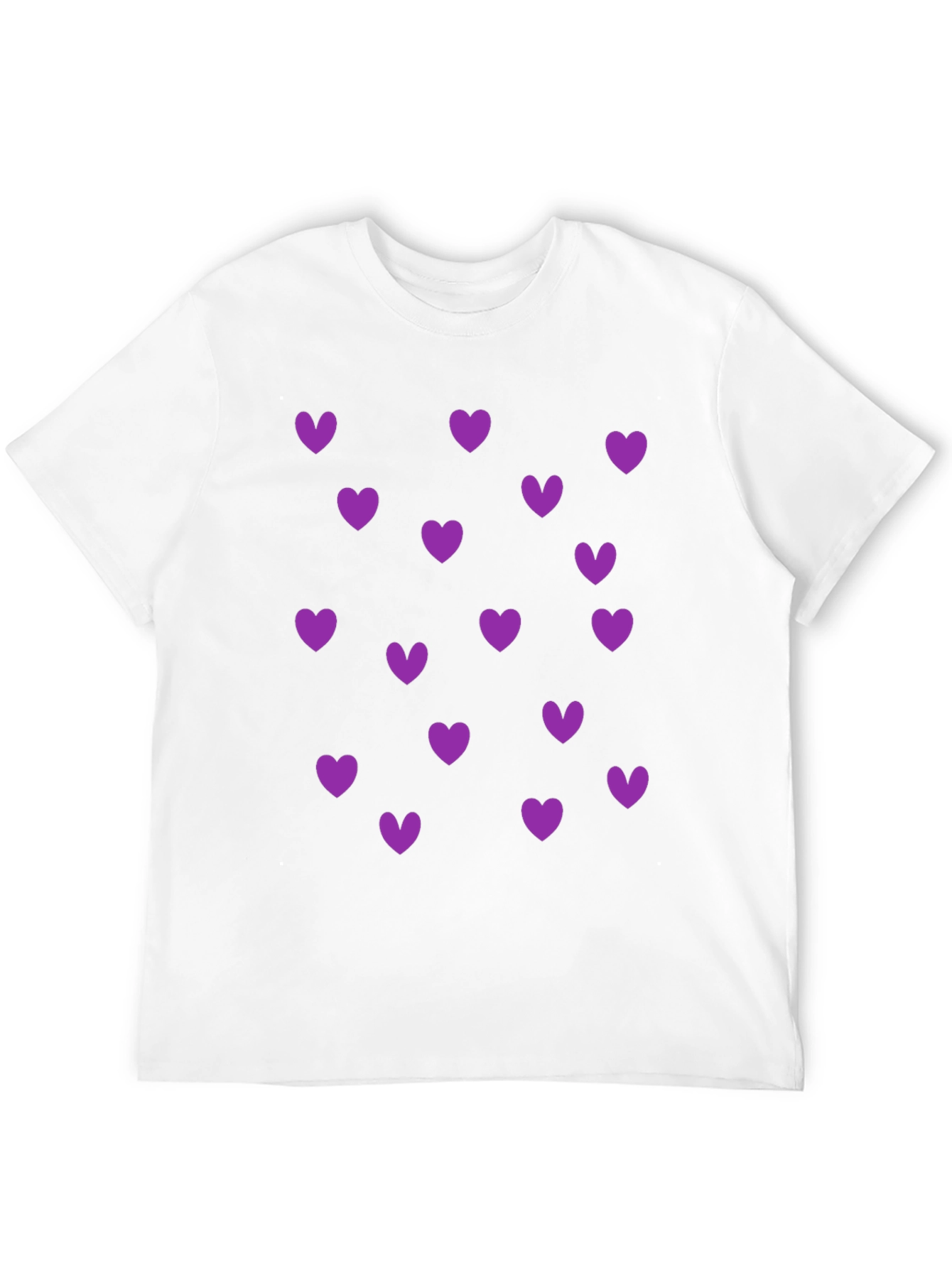 Heart Print Crew Neck T-Shirt