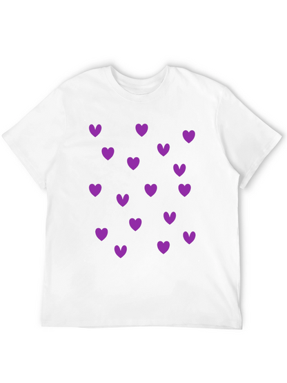 Heart Print Crew Neck T-Shirt