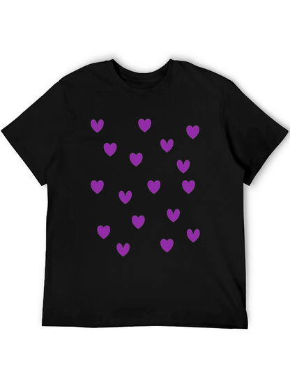 Heart Print Crew Neck T-Shirt