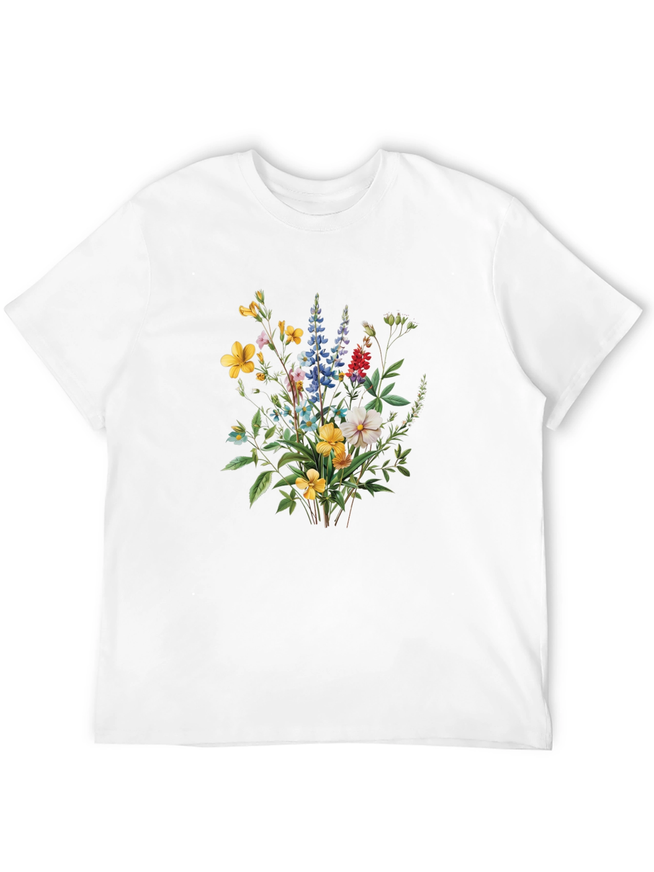Floral Bouquet Print Black T-Shirt