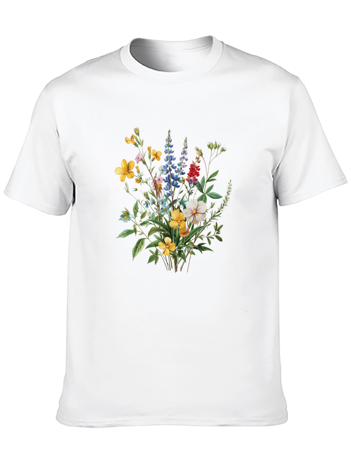 Floral Bouquet Print Black T-Shirt