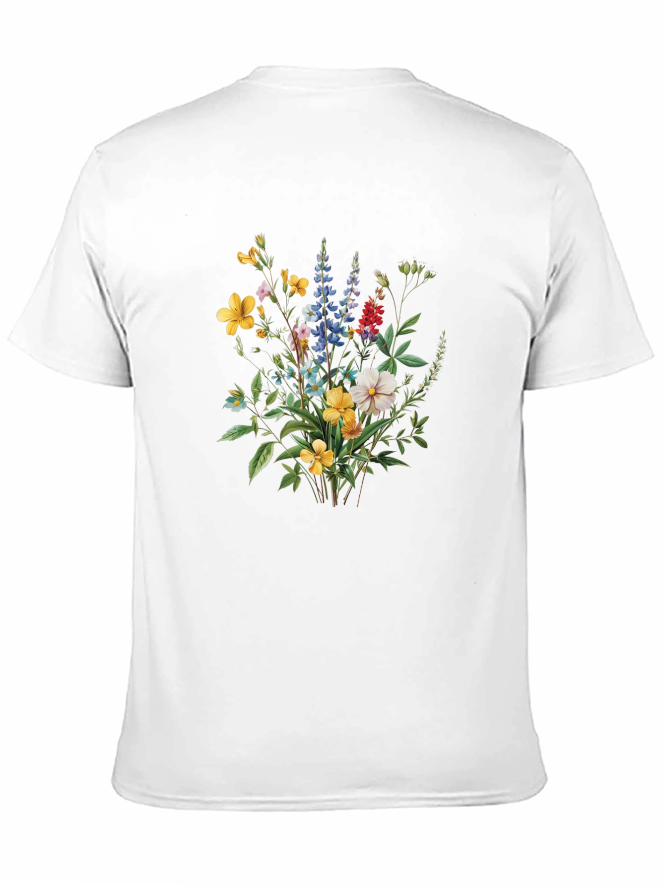 Floral Bouquet Print Black T-Shirt