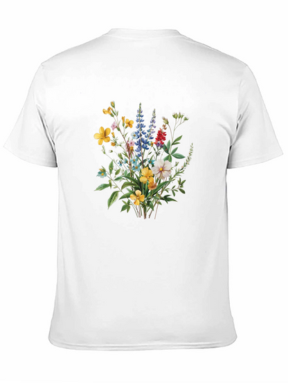 Floral Bouquet Print Black T-Shirt