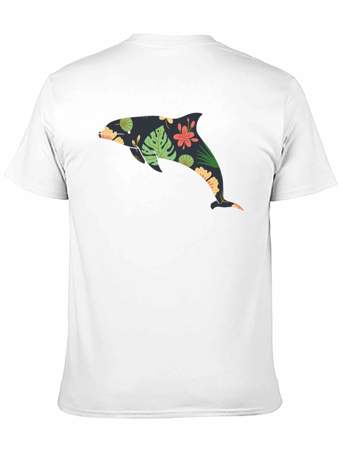 Floral Dolphin Black Graphic Tee