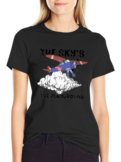 Skys The Playground Airplane Graphic T-Shirt