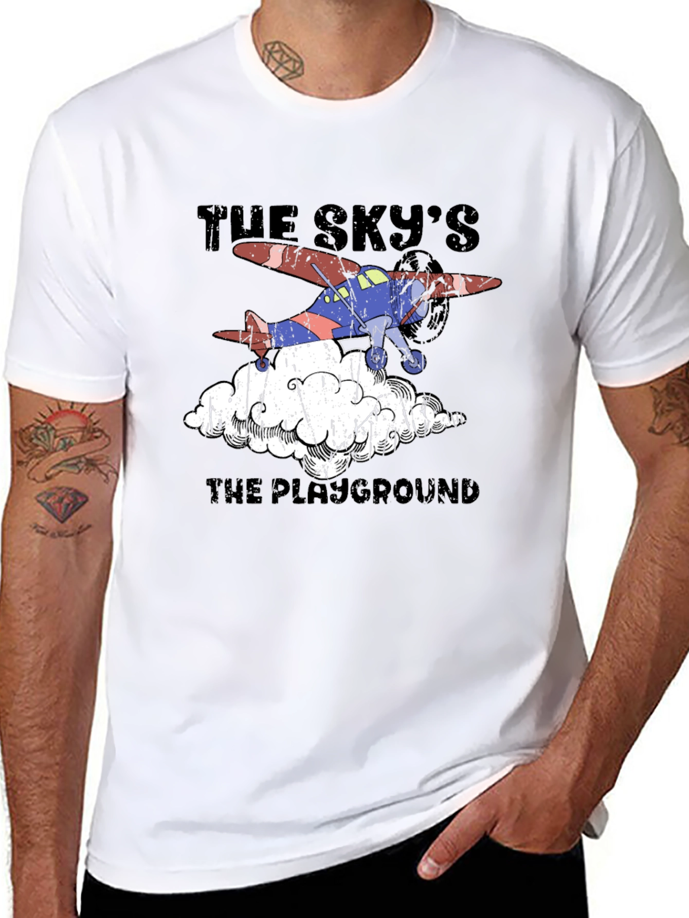 Skys The Playground Airplane Graphic T-Shirt