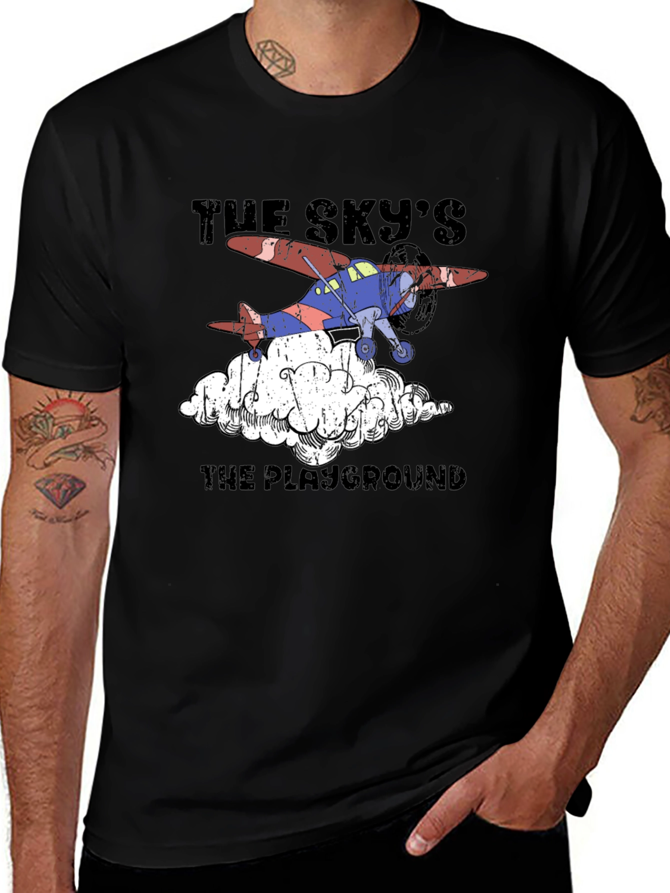 Skys The Playground Airplane Graphic T-Shirt