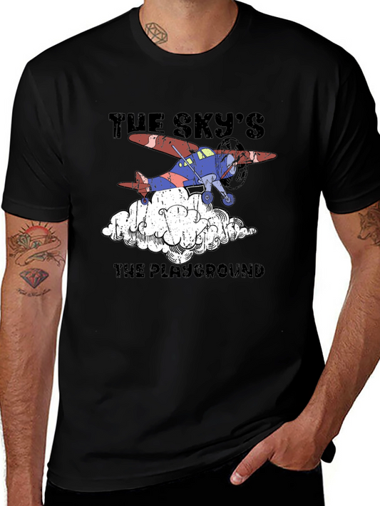Skys The Playground Airplane Graphic T-Shirt