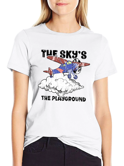 Skys The Playground Airplane Graphic T-Shirt