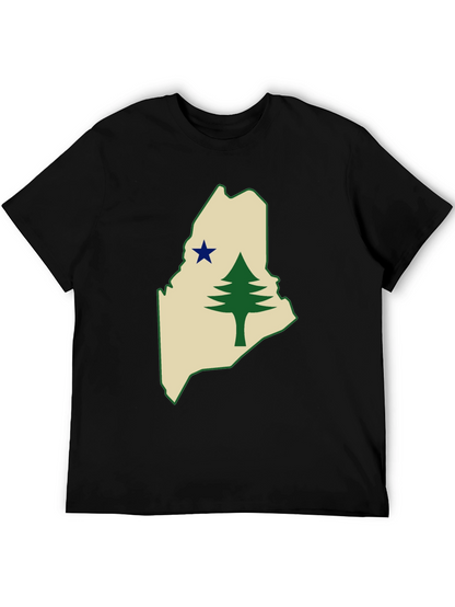 Maine State Flag T-Shirt - Pine Tree & Star