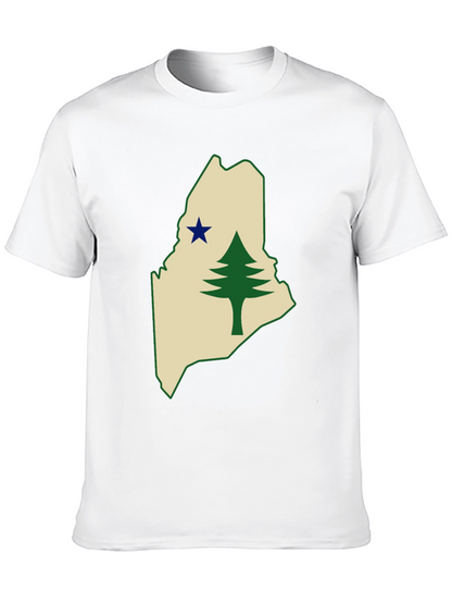 Maine State Flag T-Shirt - Pine Tree & Star