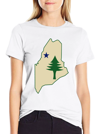 Maine State Flag T-Shirt - Pine Tree & Star