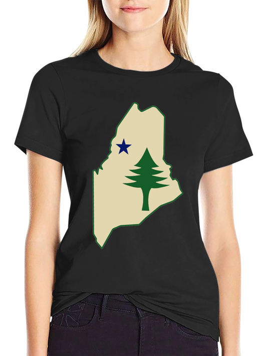 Maine State Flag T-Shirt - Pine Tree & Star