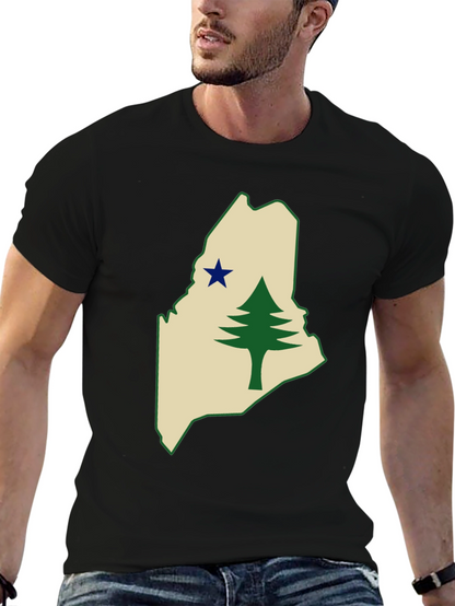 Maine State Flag T-Shirt - Pine Tree & Star