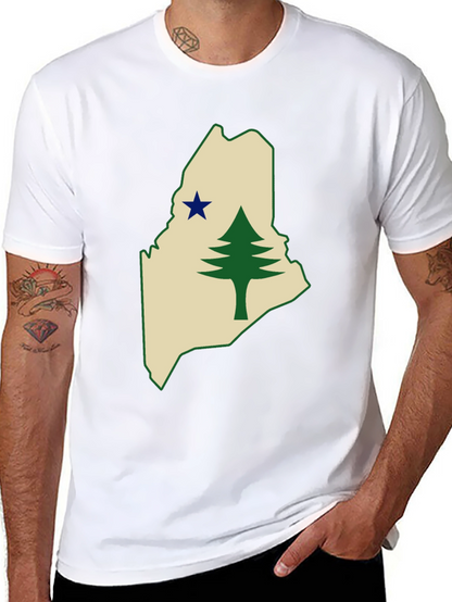 Maine State Flag T-Shirt - Pine Tree & Star