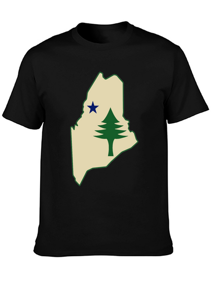 Maine State Flag T-Shirt - Pine Tree & Star
