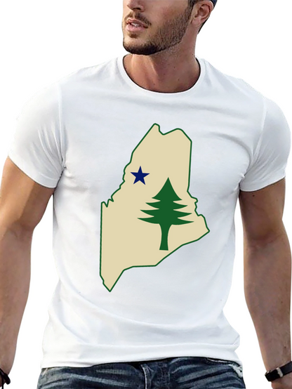 Maine State Flag T-Shirt - Pine Tree & Star