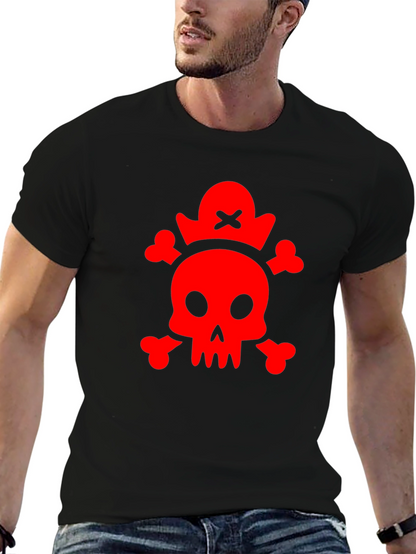 Red Skull & Crossbones Black T-Shirt