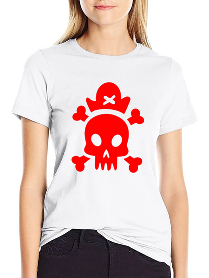Red Skull & Crossbones Black T-Shirt